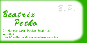 beatrix petko business card